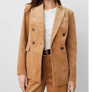 Ann Taylor Corduroy Peak Lapel Jacket Suit Blazer Sz 00 XXS NWT Timeless 2024